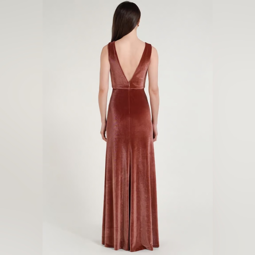 NWT BLHDN JENNY YOO COLLECTION Logan Velvet Gown in English Rose Size 16 - Picture 2 of 7